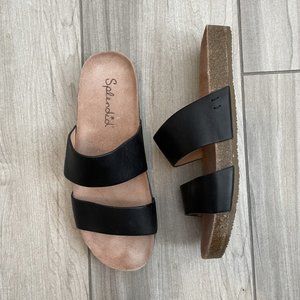 Splendid black leather casual sandals, slides, flip flops - Size 7 1/2